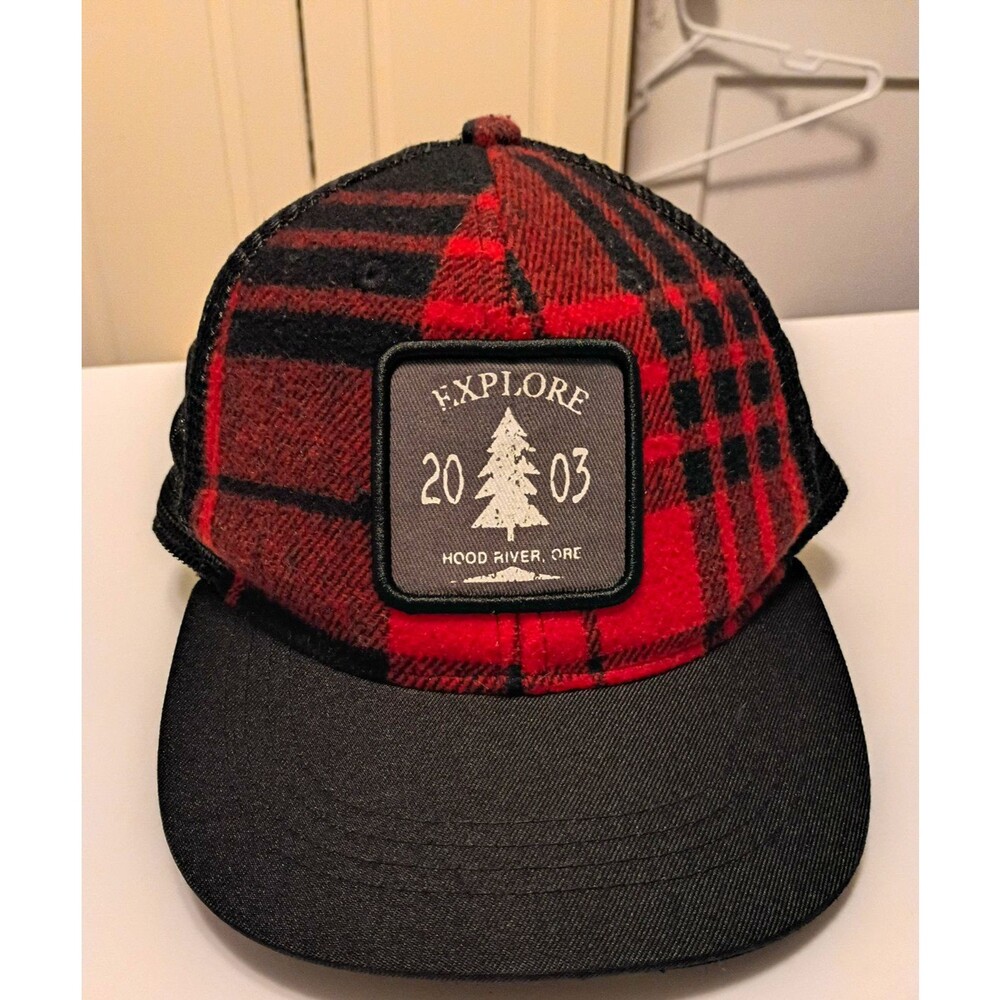 Plaid Mesh Back Trucker Hat Snapback Adjustable One Size Outdoor Casual